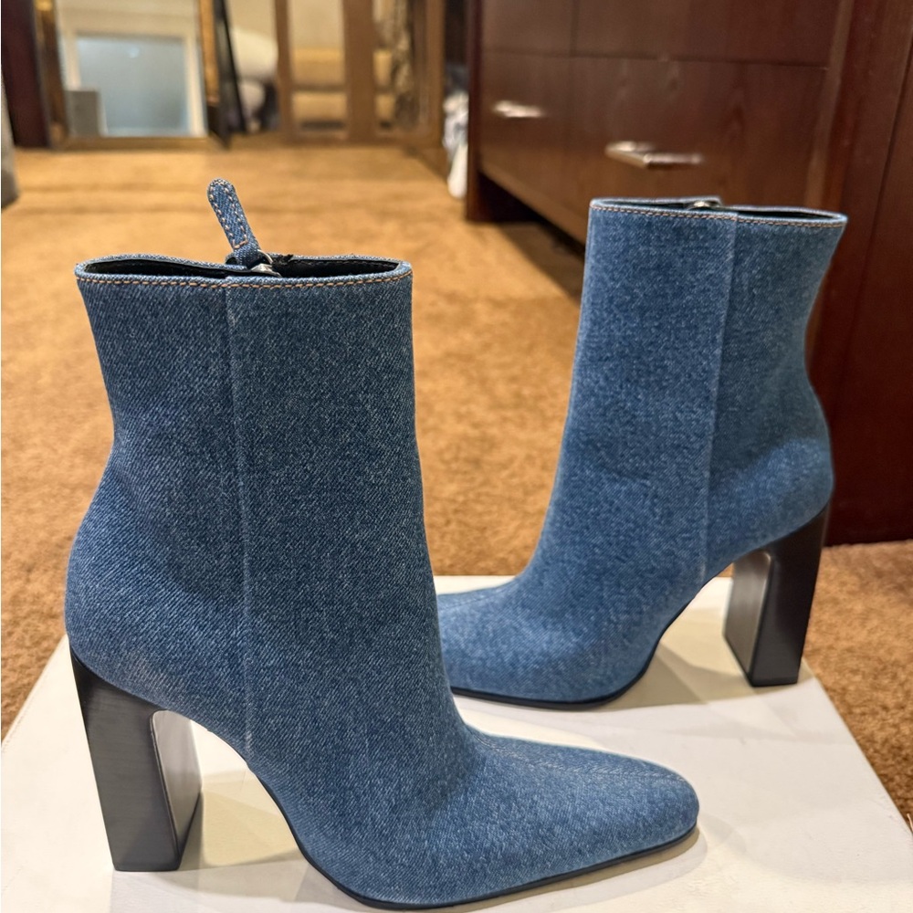 Balenciaga Denim Blue Heeled Boots